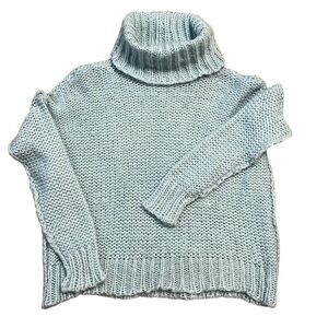 WOODEN SHIPS Wool Mohair Blend Turtleneck Sweater Light Blue XS